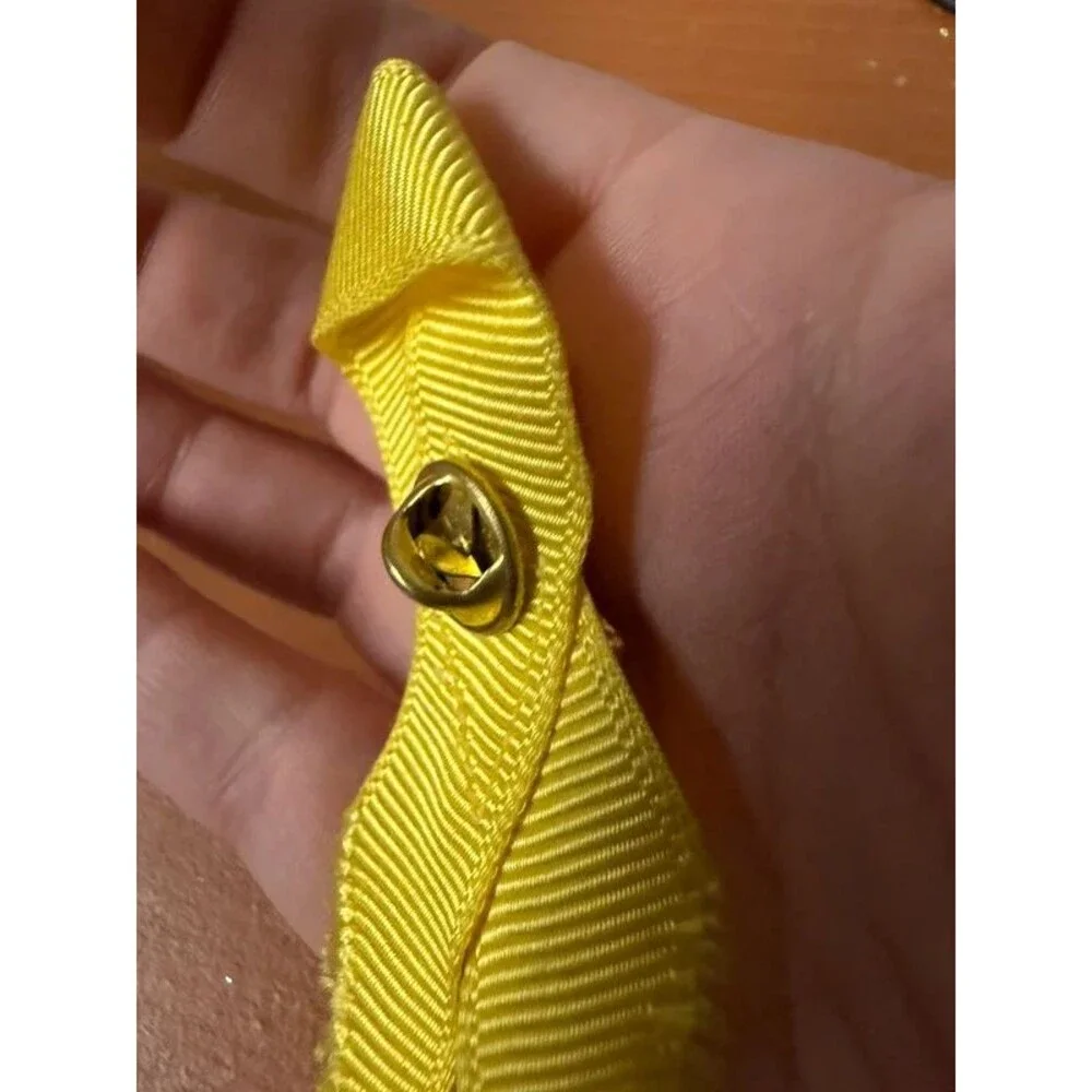 Patriotic Guardian Angel American Flag Yellow Awareness Ribbon Lapel Pin USA